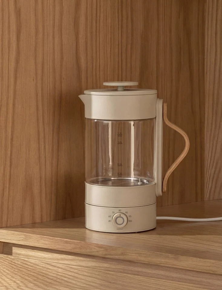 Stelton Emma Waterkoker Sand/Transparant 1,2 L met Temperatuurregelaar