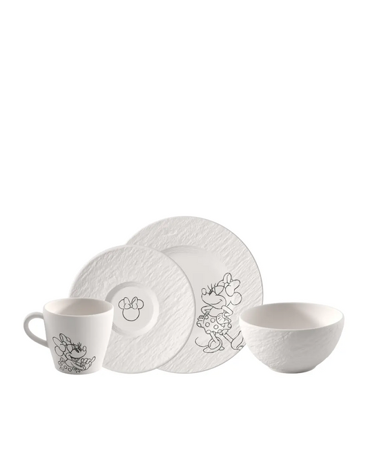 Villeroy & Boch Manufacture Rock Blanc Mickey Mouse Ontbijset 4-Delig