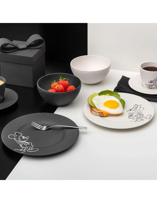 Villeroy & Boch Manufacture Rock Blanc Mickey Mouse Ontbijset 4-Delig